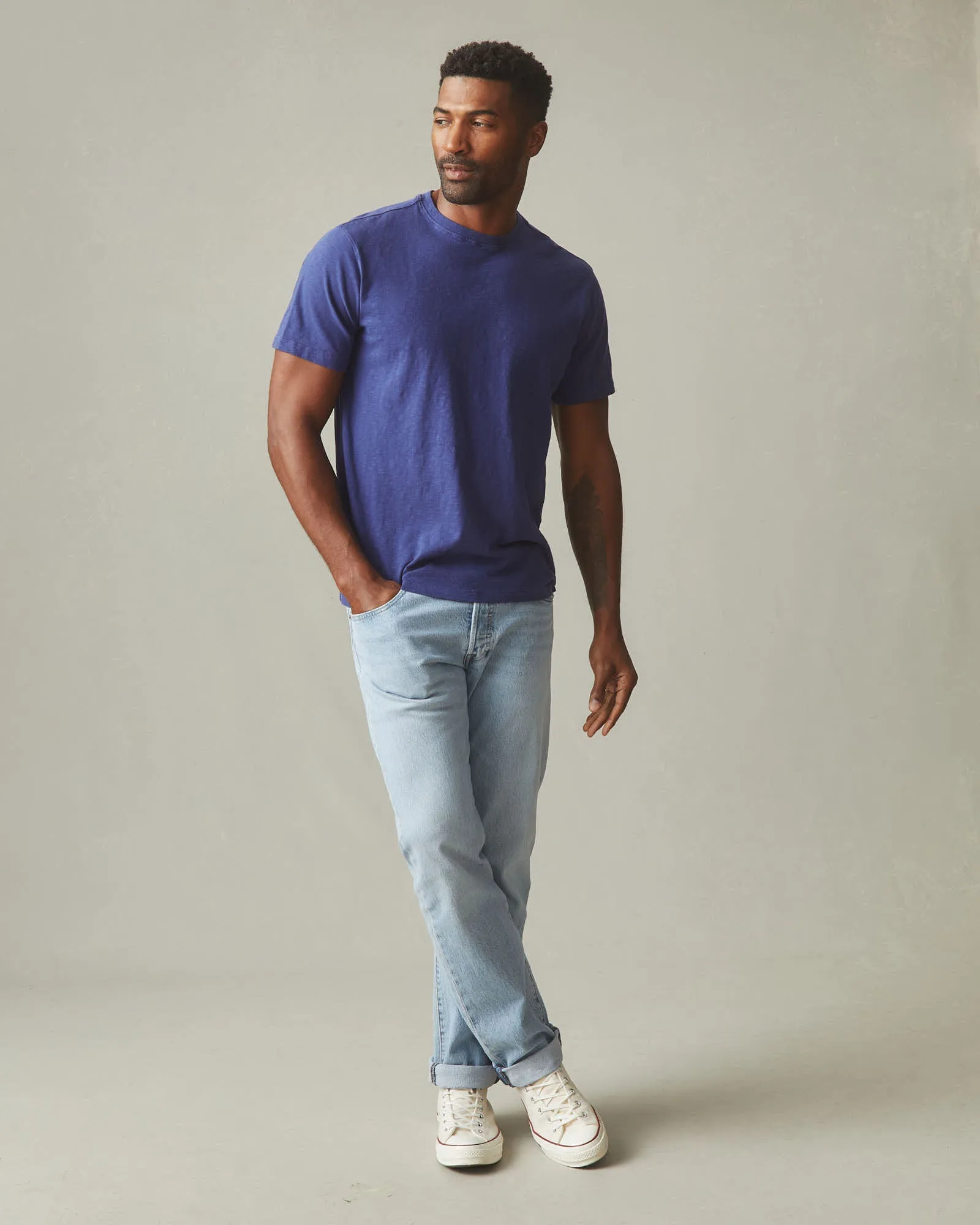 Men's Premium Slub Crew Tee - Blue Ribbon sold by American Giant product image thumbnail 4