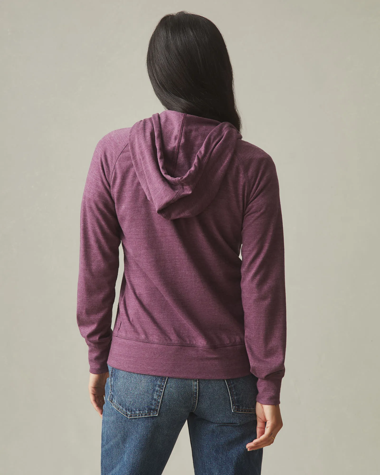 Women's Lightweight Full Zip - Grape Wine Heather sold by American Giant product image thumbnail 4