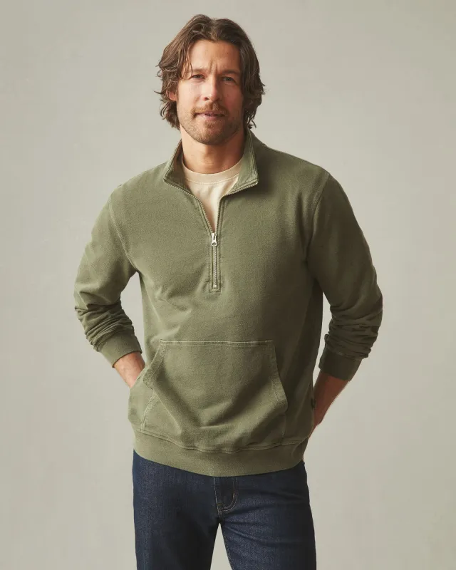 Men's French Terry Half Zip - Olive sold by American Giant