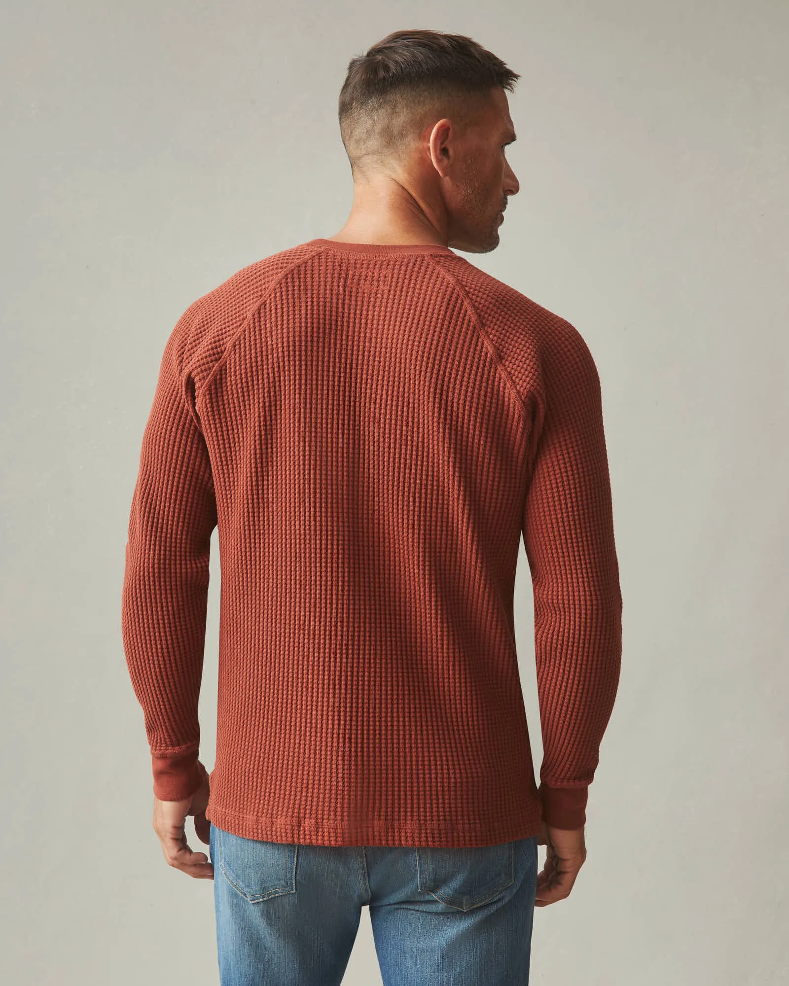 Men's Waffle Crew Long Sleeve - Smoked Paprika sold by American Giant product image thumbnail 3