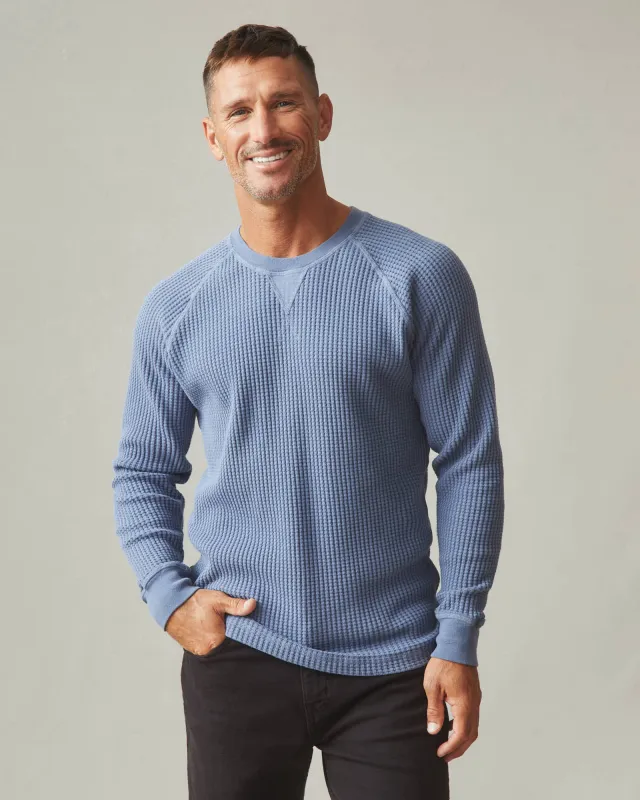 Men's Waffle Crew Long Sleeve - Wild Wind sold by American Giant