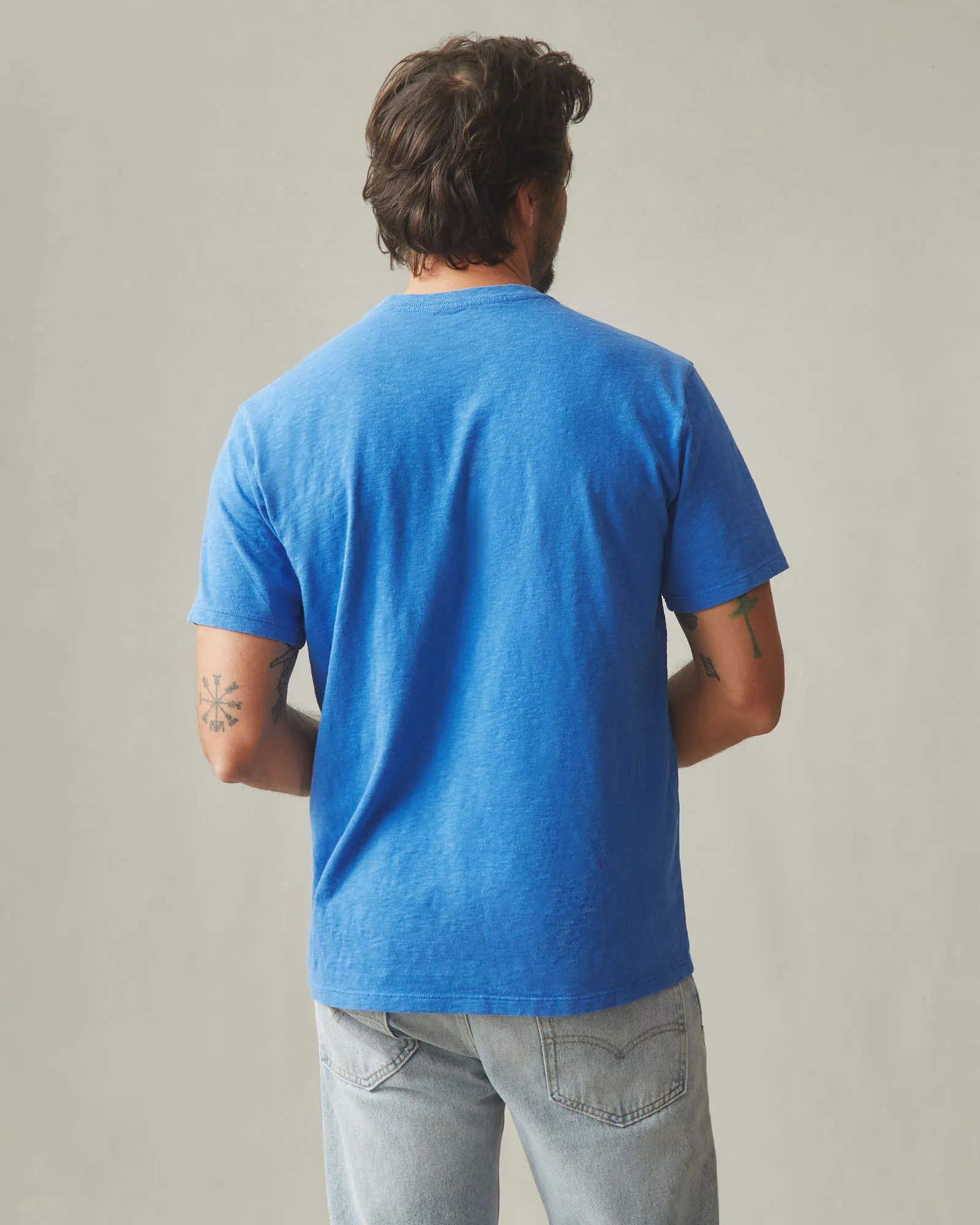 Men's Premium Slub V-Neck Tee - Strong Blue sold by American Giant product image thumbnail 3