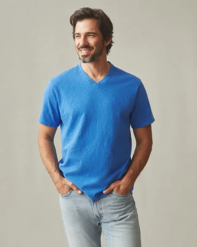 Men's Premium Slub V-Neck Tee - Strong Blue sold by American Giant