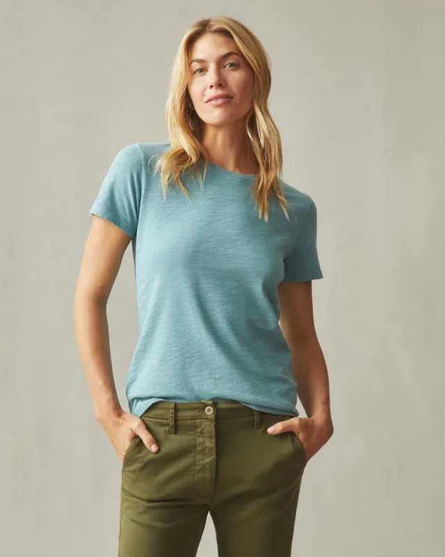 Women's Premium Slub Crew Tee - Blue Mineral sold by American Giant