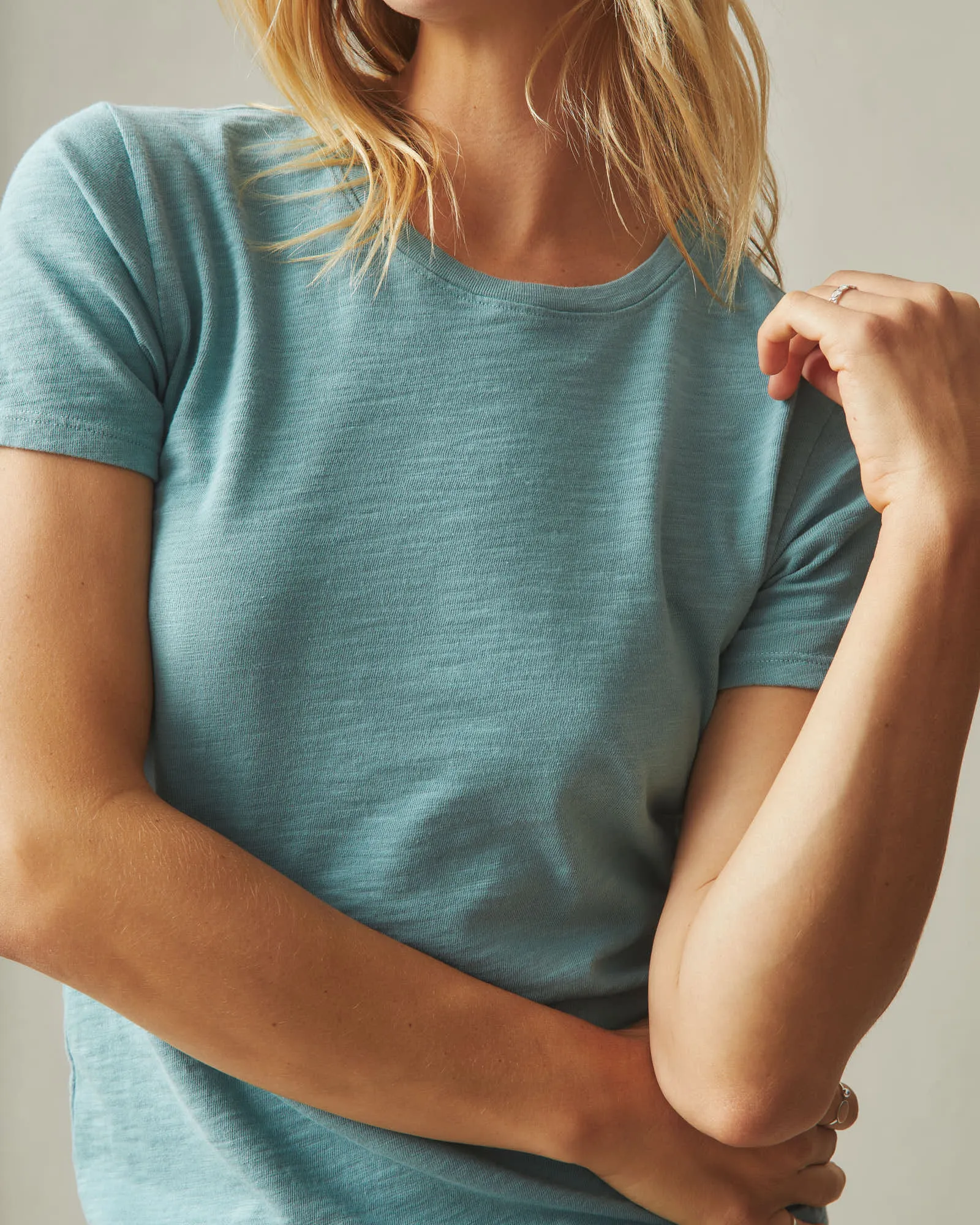 Women's Premium Slub Crew Tee - Blue Mineral sold by American Giant product image thumbnail 4