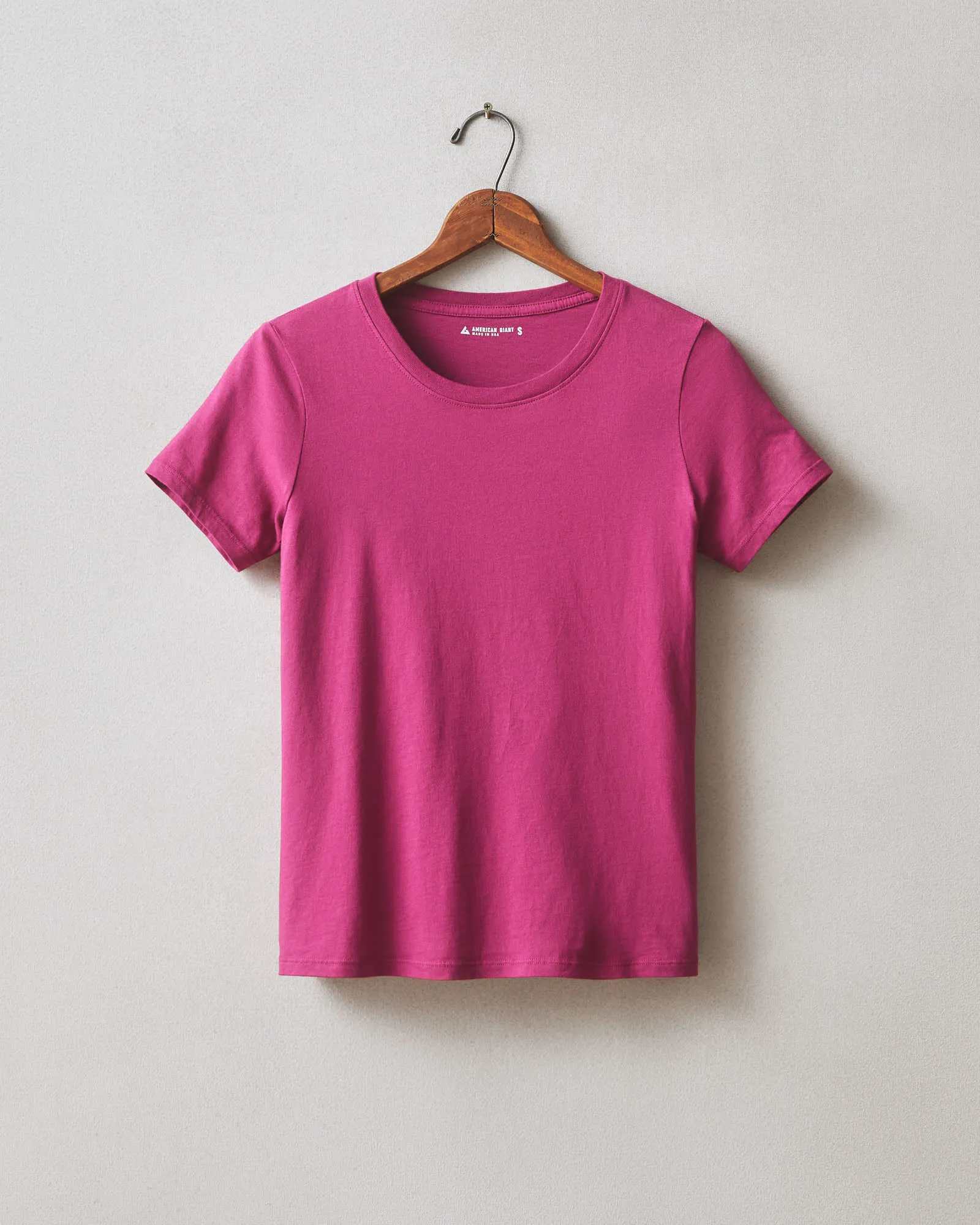 Women's Classic Cotton Crew Tee - Raspberry sold by American Giant product image thumbnail 5
