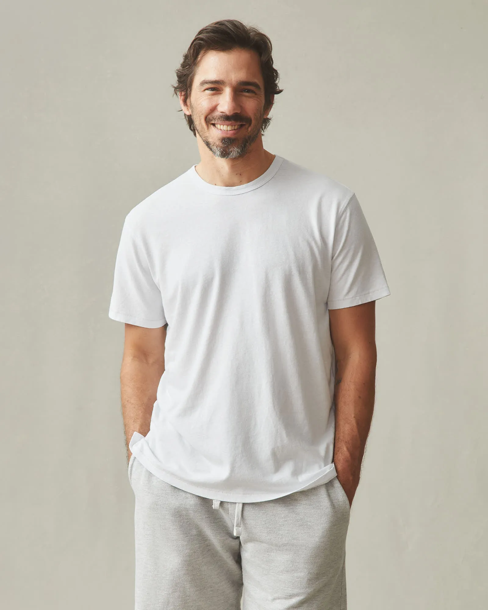 Men's Hemp Jersey Crew Tee - White sold by American Giant