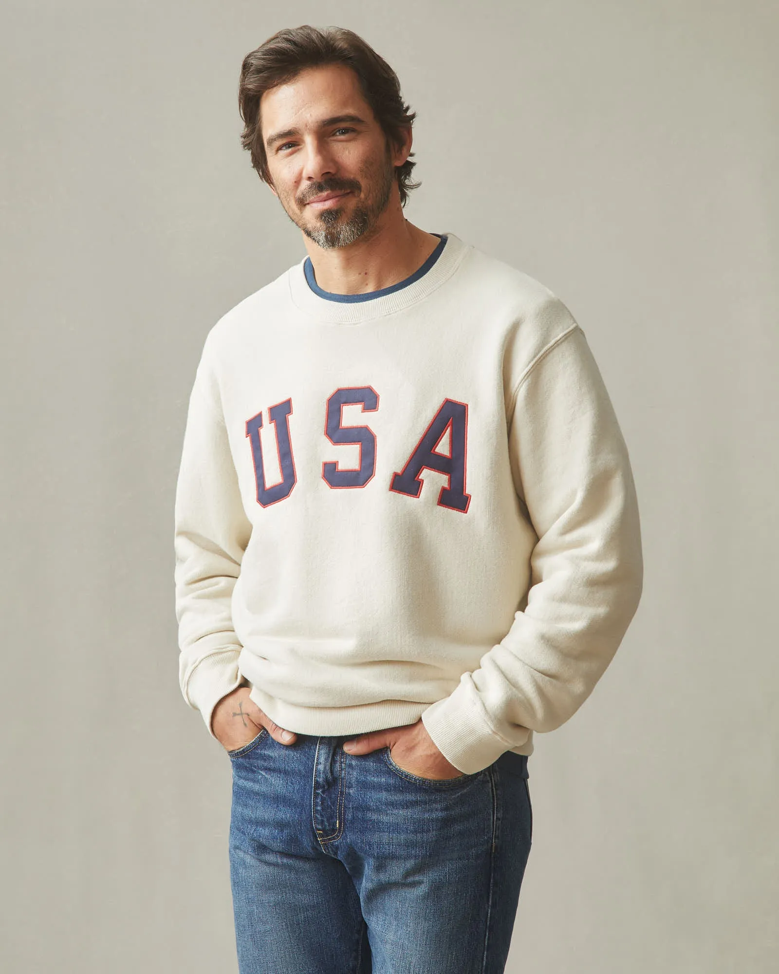 Unisex Relaxed French Terry USA Crew - Turtledove sold by American Giant product image thumbnail 2