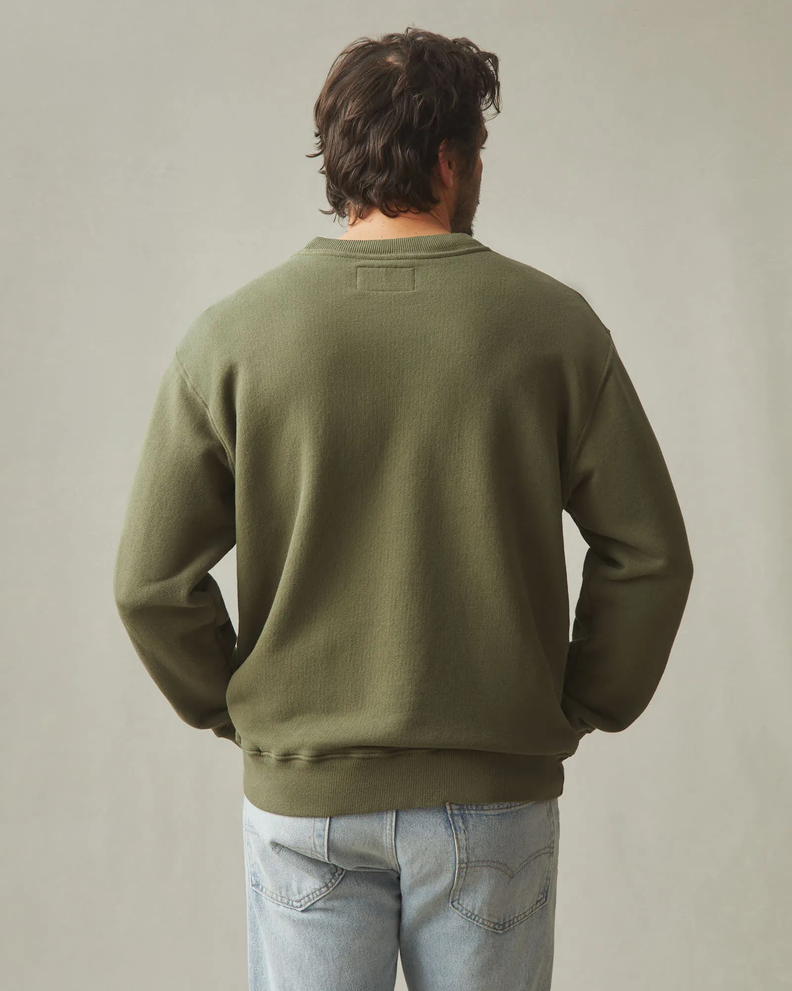 Unisex Relaxed French Terry USA Crew - Olive sold by American Giant product image thumbnail 5