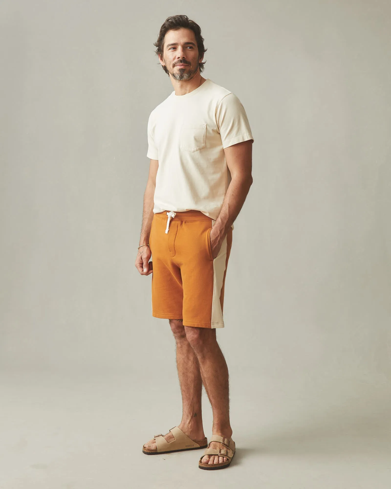 Men's Colorblock Sweatshort - Leather Brown Creme Brulee sold by American Giant product image thumbnail 4