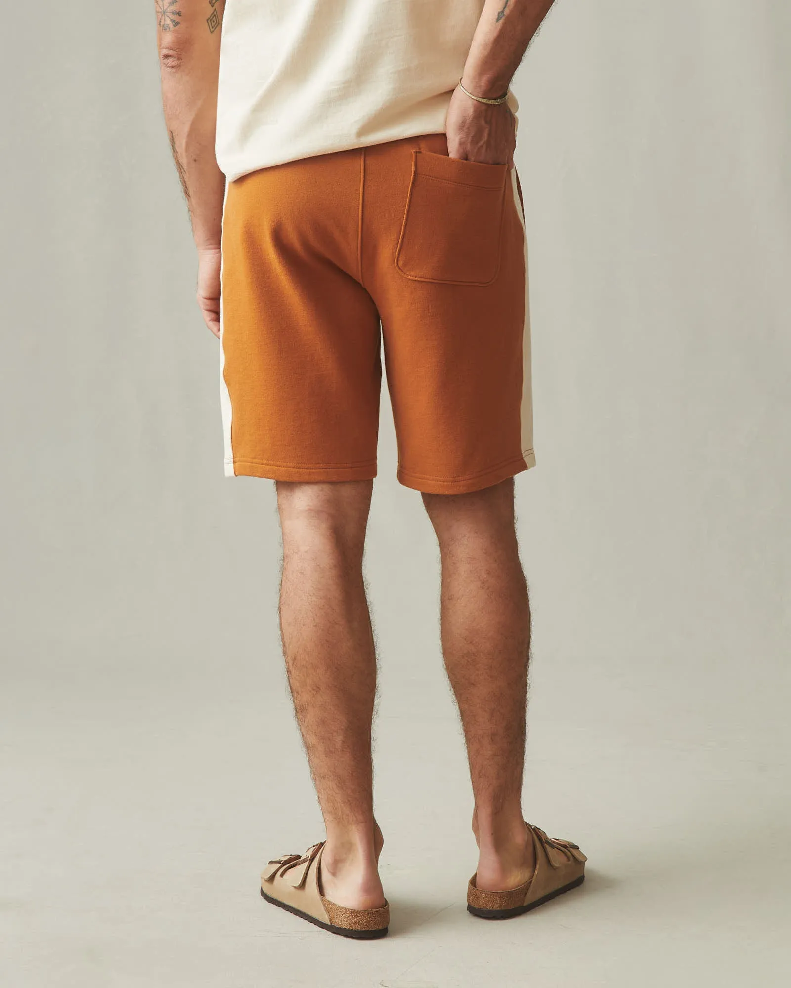 Men's Colorblock Sweatshort - Leather Brown Creme Brulee sold by American Giant product image thumbnail 2