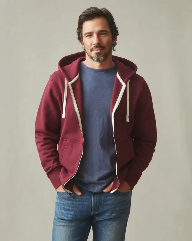 Men's Carolina Full Zip - Zinfandel sold by American Giant