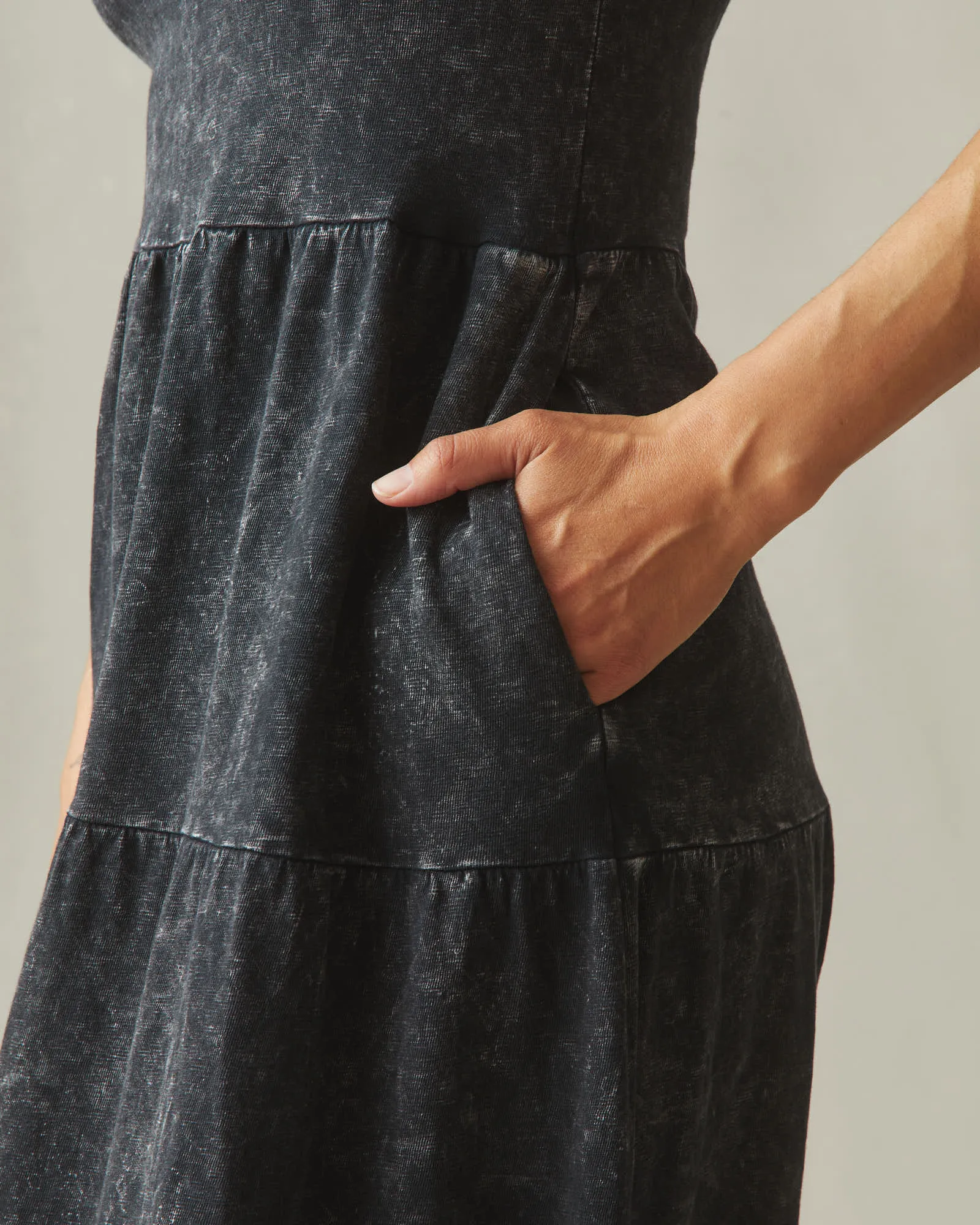 Women's Premium Slub Tiered Dress - Washed Mineral Black sold by American Giant product image thumbnail 5