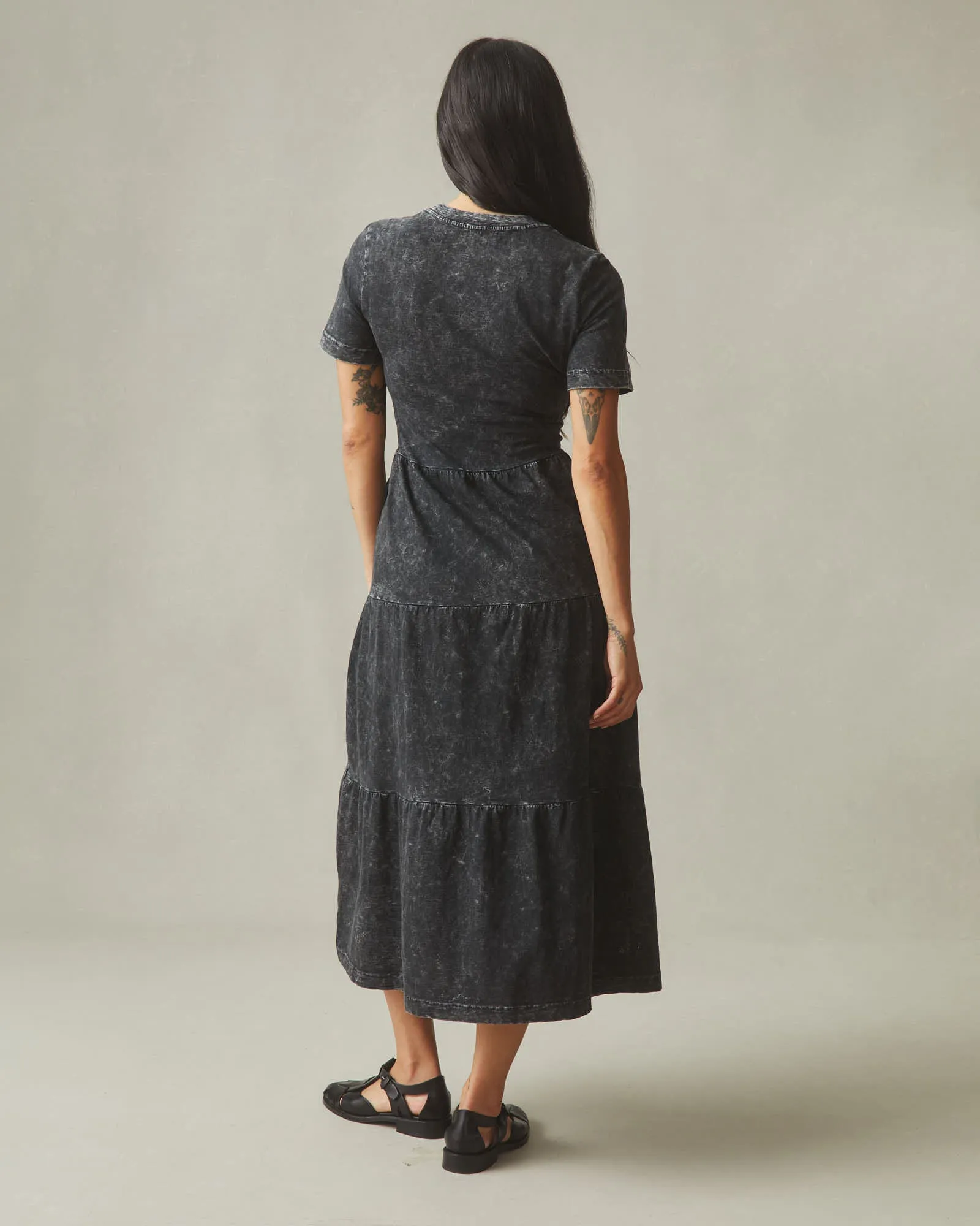 Women's Premium Slub Tiered Dress - Washed Mineral Black sold by American Giant product image thumbnail 3
