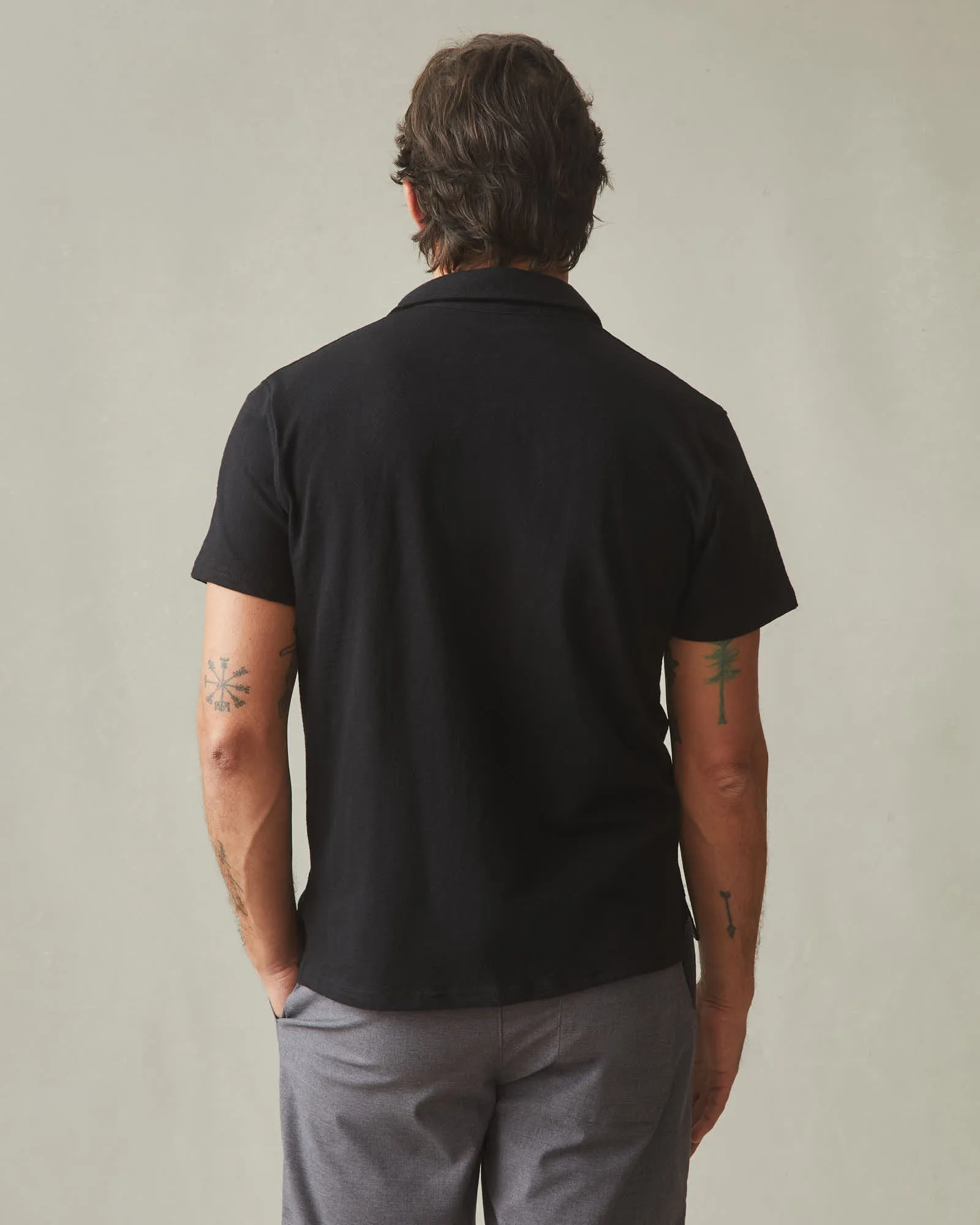 Men's Premium Slub Polo - Black sold by American Giant product image thumbnail 3