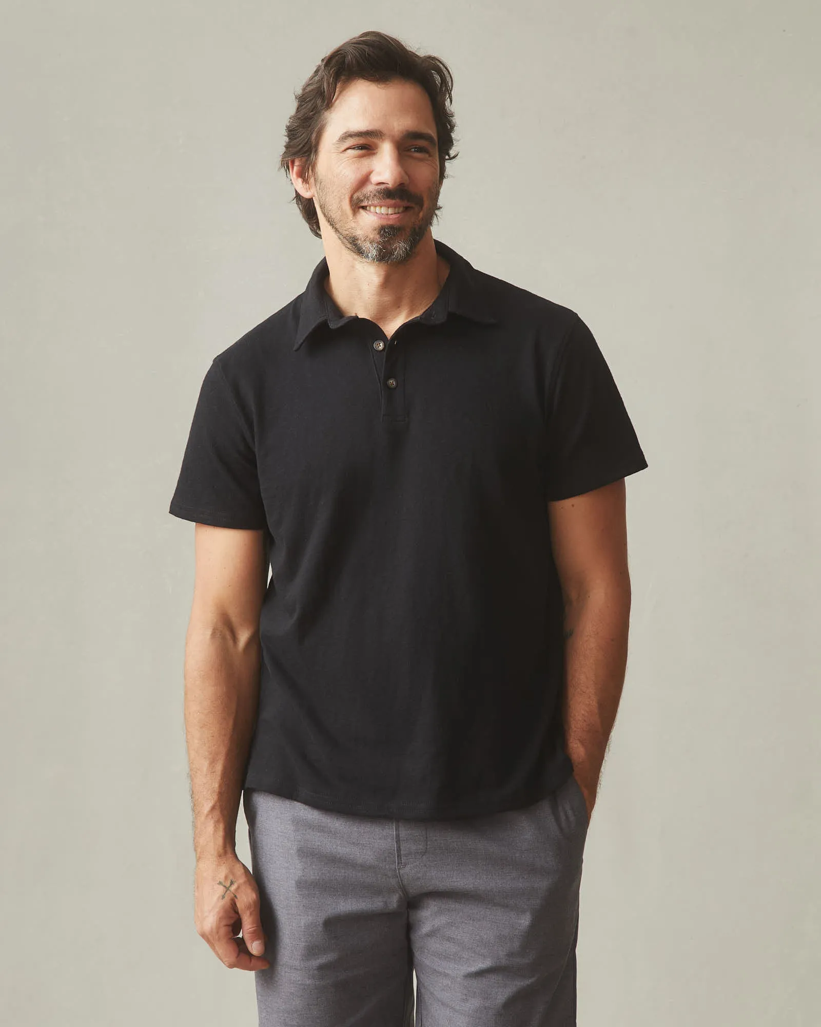 Men's Premium Slub Polo - Black sold by American Giant product image thumbnail 2