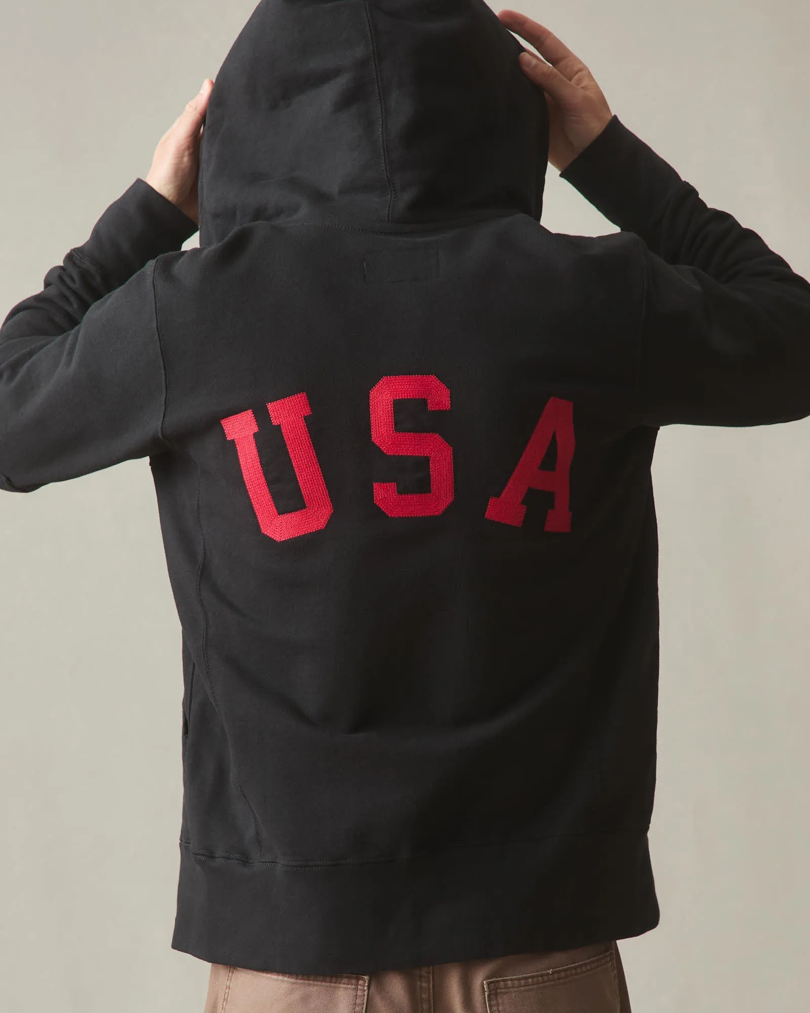 Men's Classic Full Zip USA Embroidery - Black sold by American Giant product image thumbnail 3