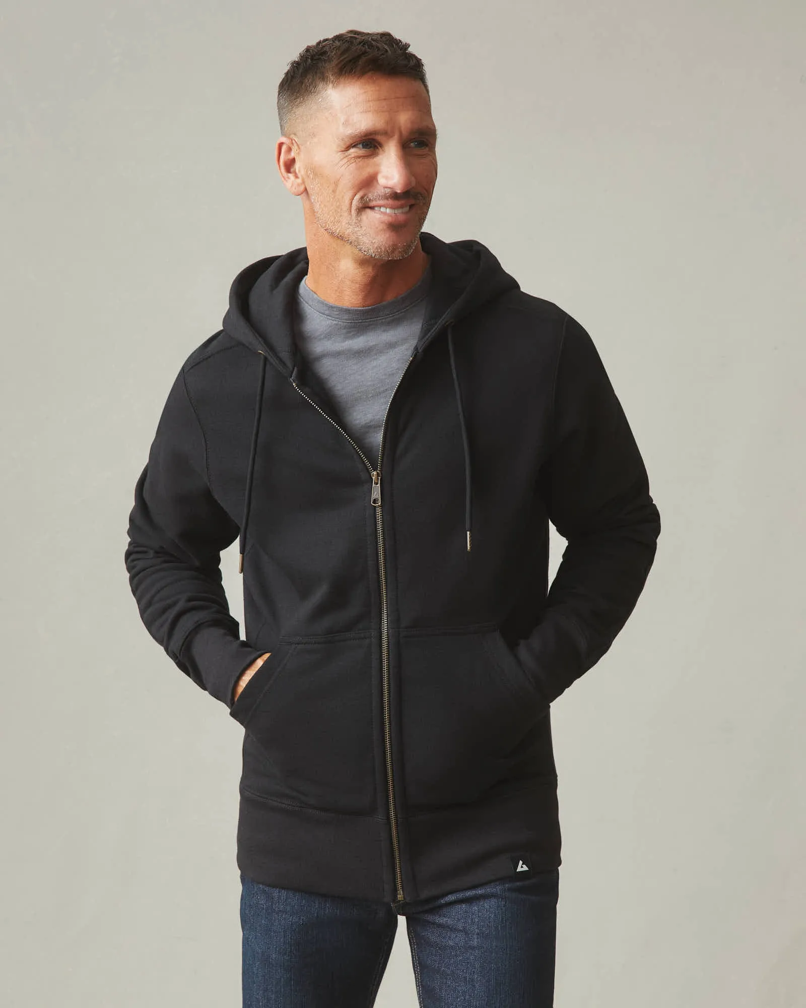 Men's Classic Full Zip USA Embroidery - Black sold by American Giant product image thumbnail 4