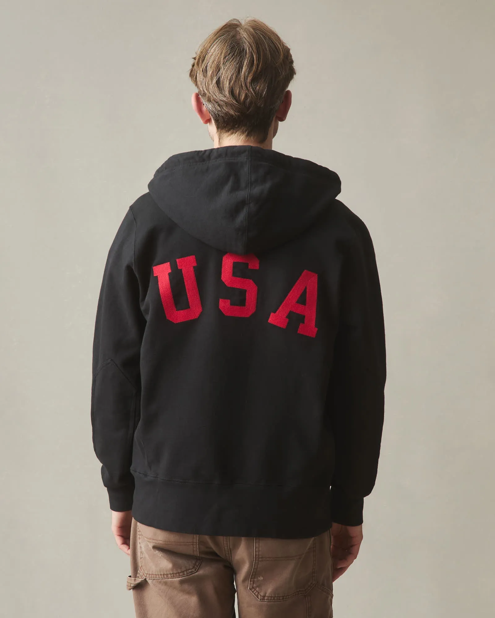 Men's Classic Full Zip USA Embroidery - Black sold by American Giant product image thumbnail 2