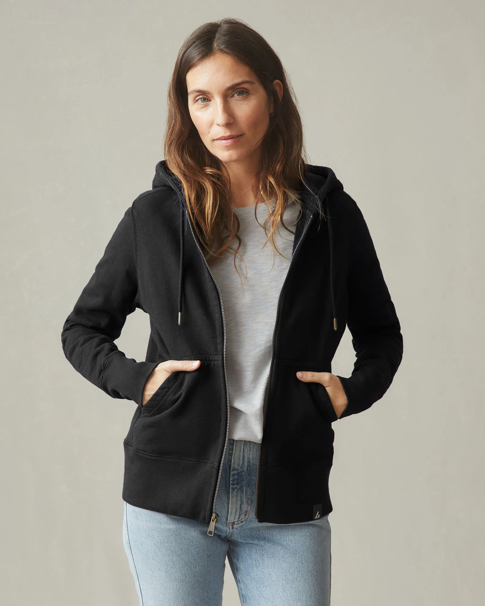 Women's Classic Full Zip USA Embroidery - Black sold by American Giant product image thumbnail 3