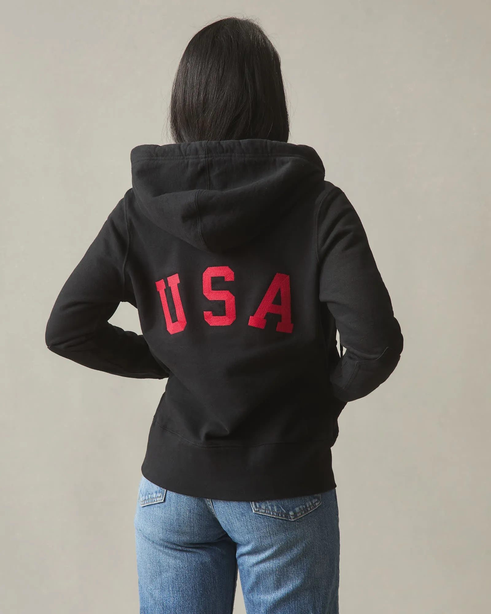 Women's Classic Full Zip USA Embroidery - Black sold by American Giant product image thumbnail 2