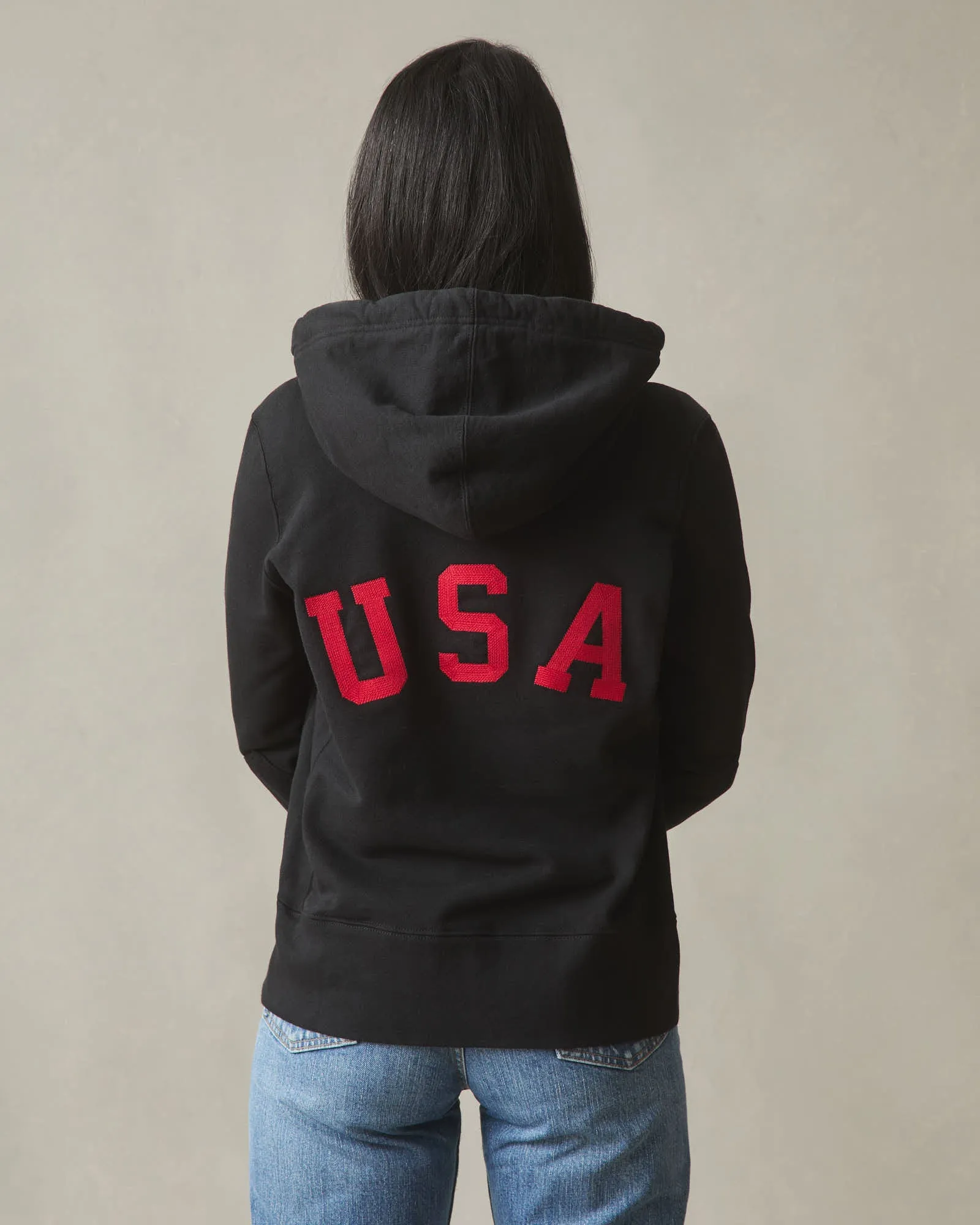 Women's Classic Full Zip USA Embroidery - Black sold by American Giant product image thumbnail 4