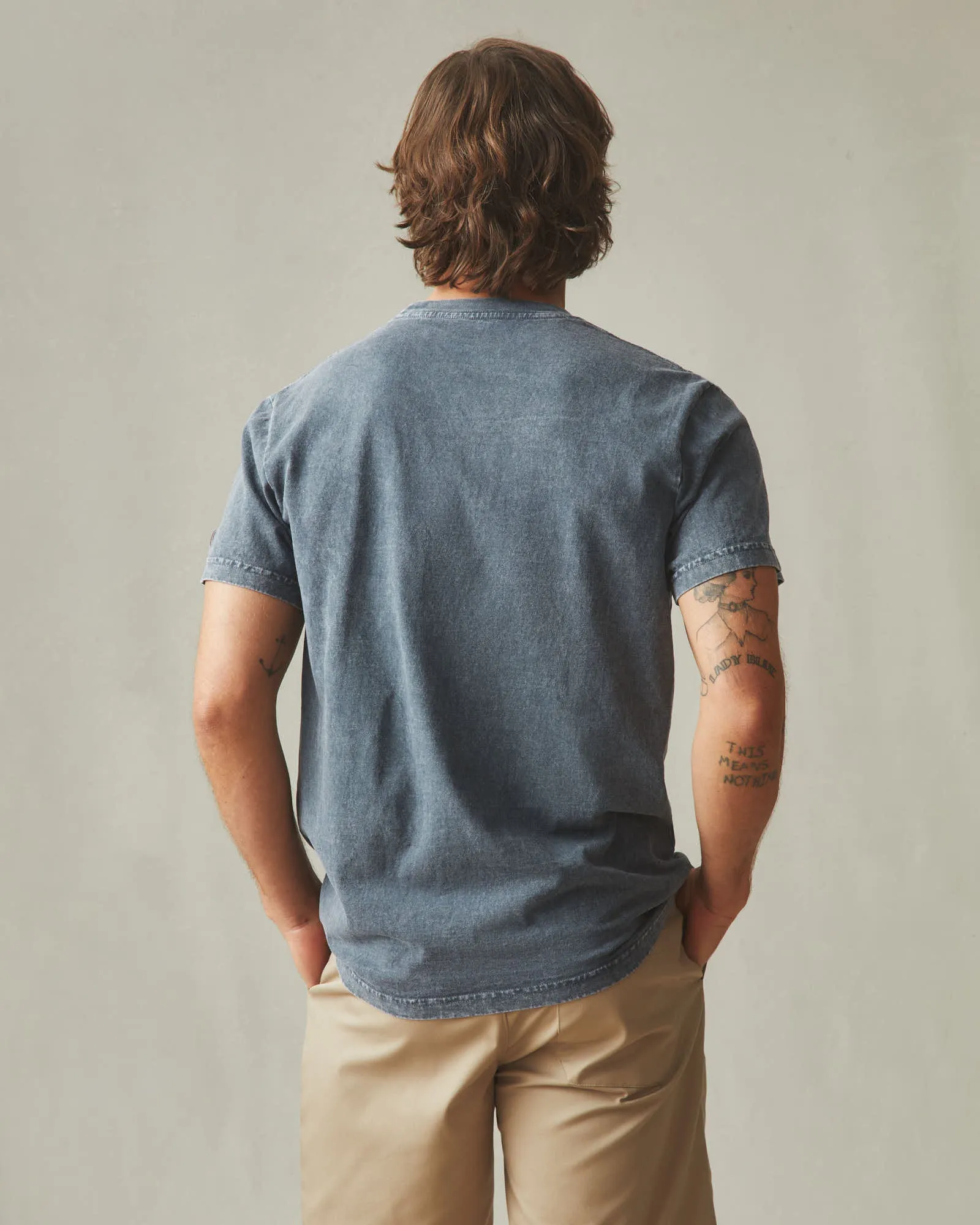 Men's Vintage Crew Tee - Mineral Wash Metropolitan Grey sold by American Giant product image thumbnail 4