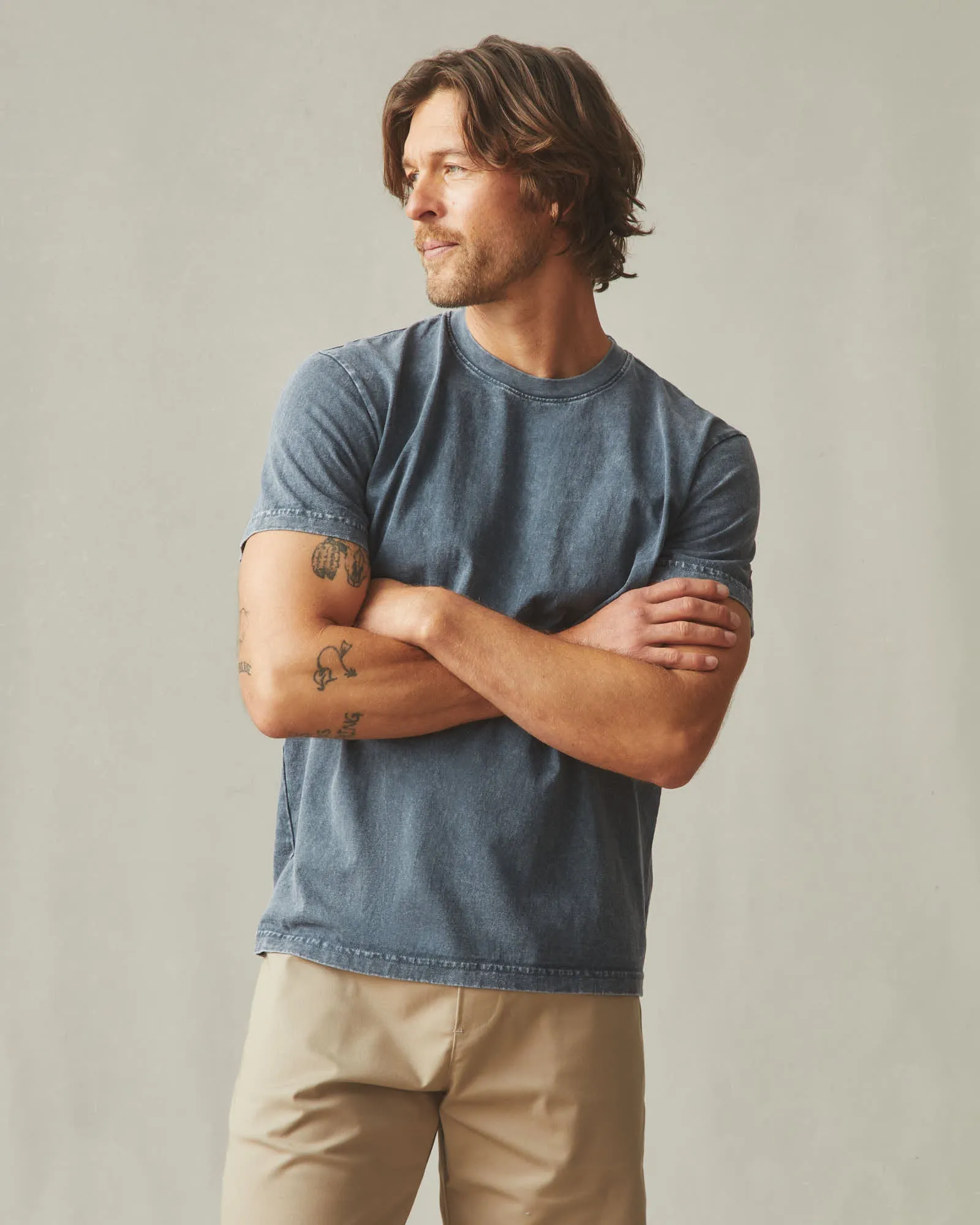 Men's Vintage Crew Tee - Mineral Wash Metropolitan Grey sold by American Giant product image thumbnail 2