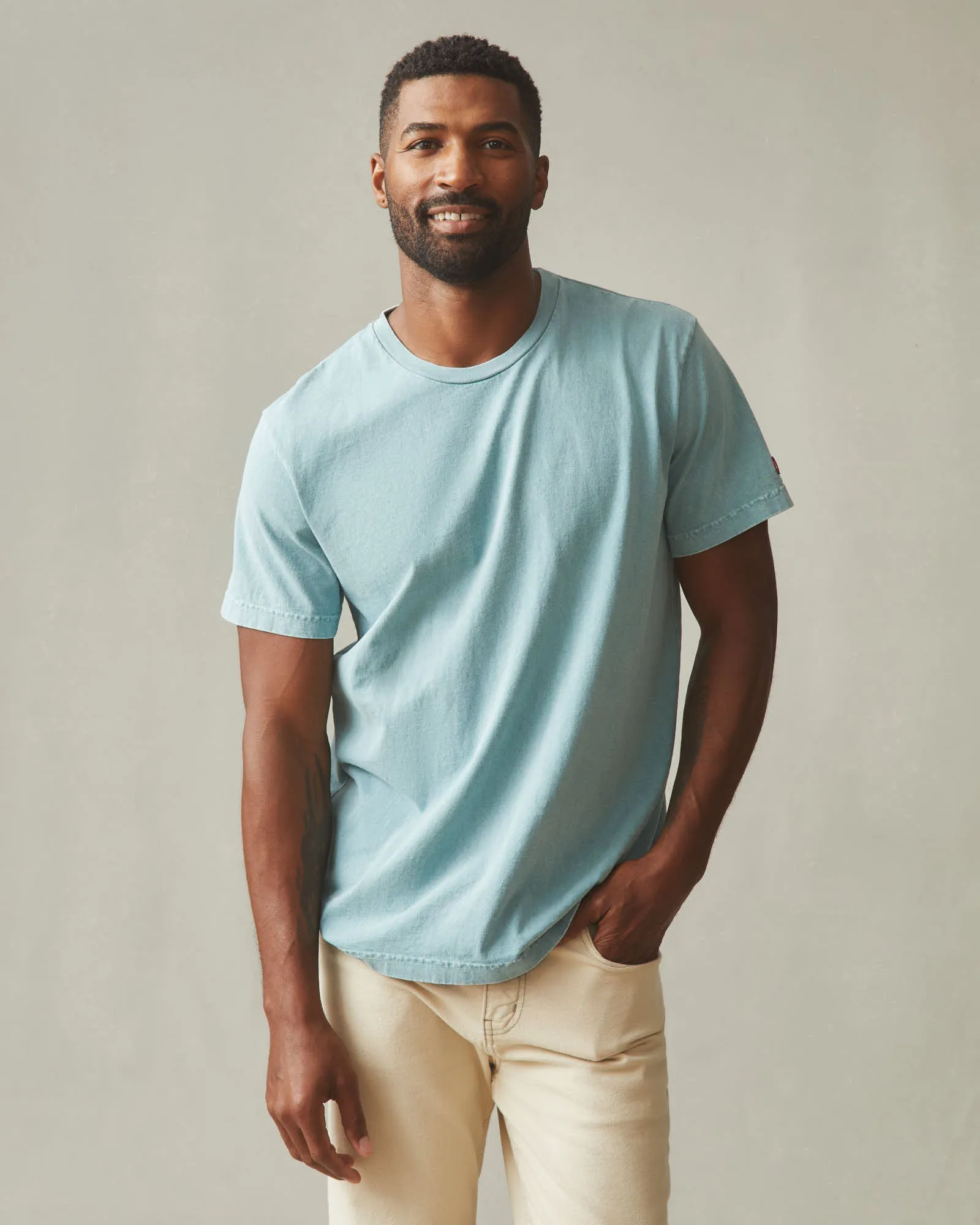 Men's Vintage Crew Tee - Mineral Wash Blue Mineral sold by American Giant product image thumbnail 2