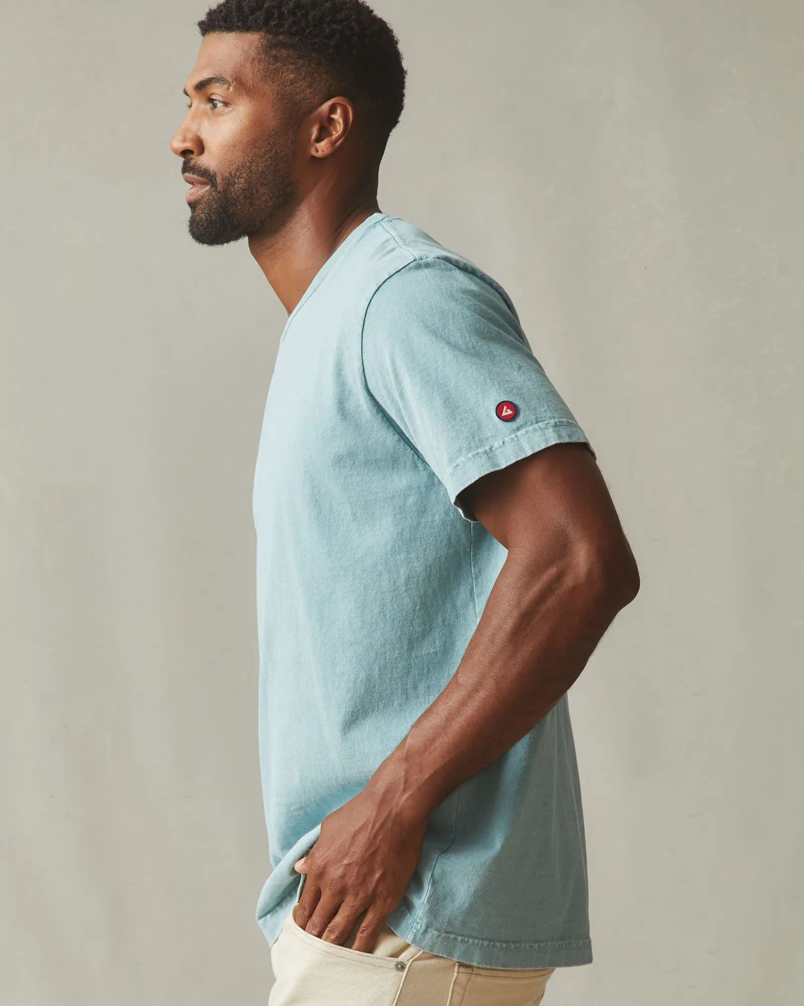 Men's Vintage Crew Tee - Mineral Wash Blue Mineral sold by American Giant product image thumbnail 3