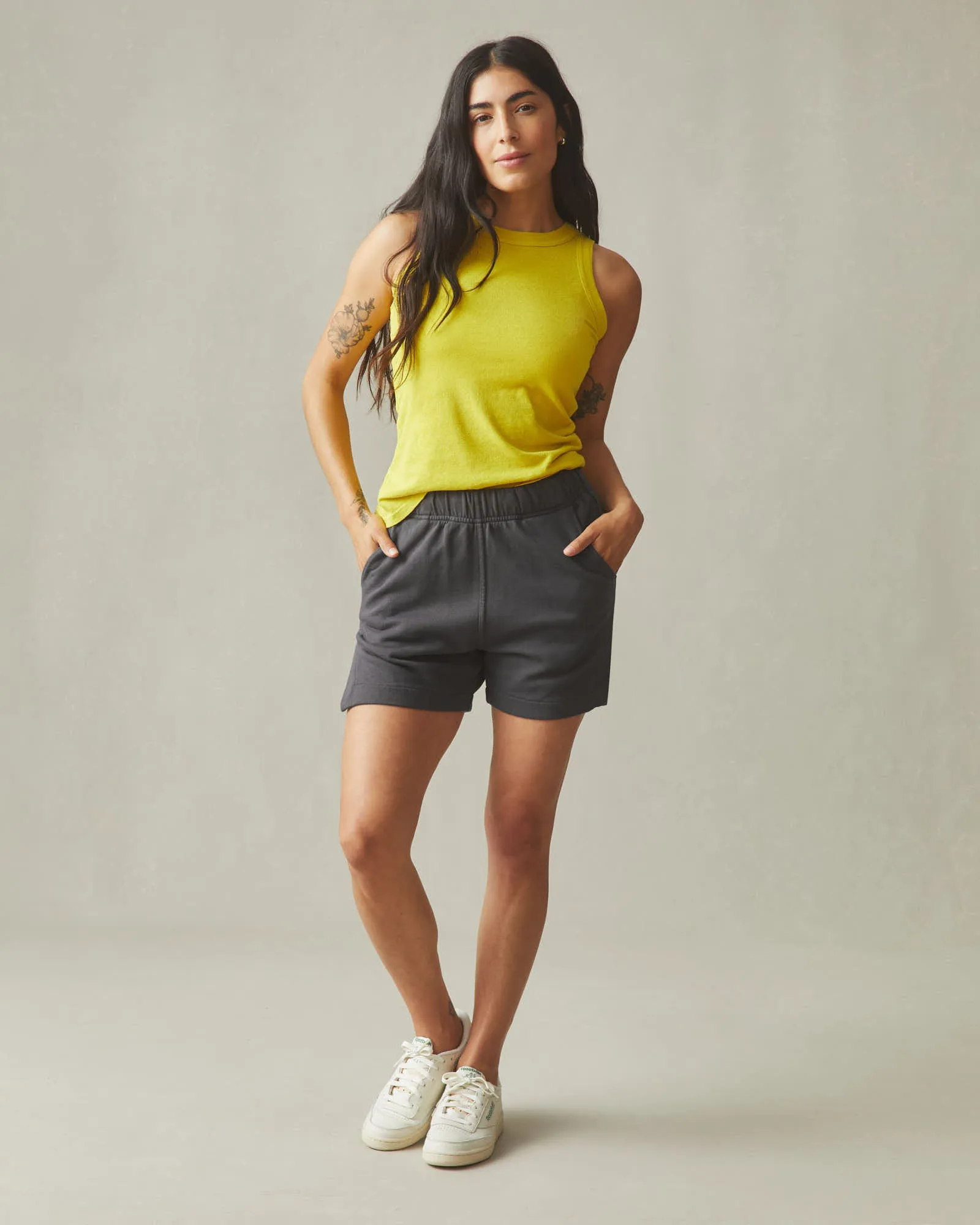 Women's Side Slit French Terry Short - Dark Charcoal sold by American Giant product image thumbnail 5