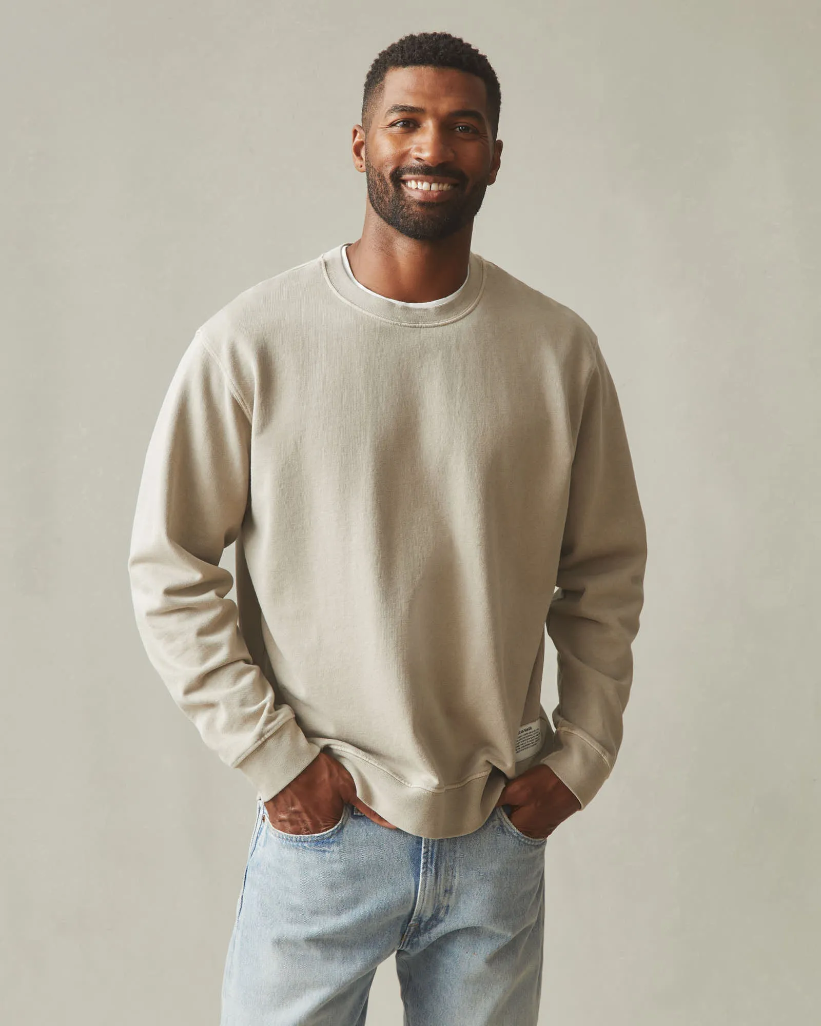 Men's Vintage Wash Relaxed French Terry Crew - Sand sold by American Giant product image thumbnail 2