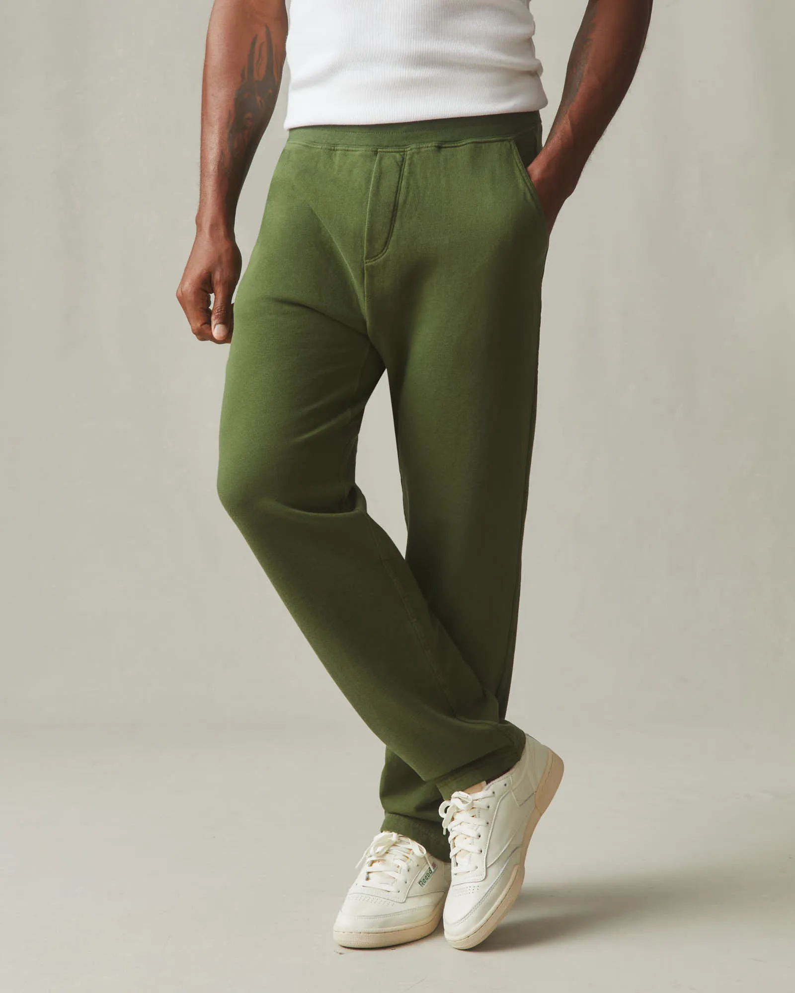 Men's French Terry Straight Pant - Chive sold by American Giant product image thumbnail 2