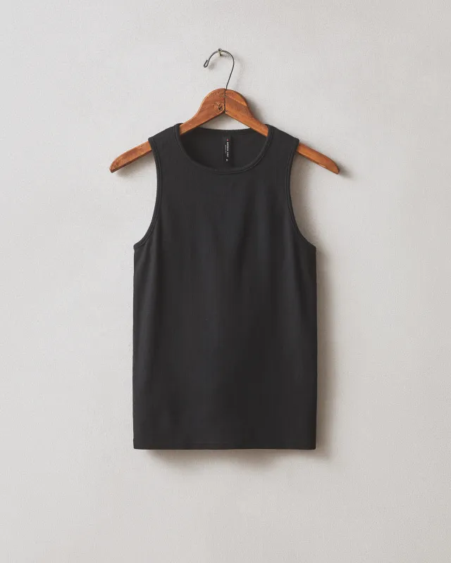Women's Luxe Rib Tank - Black sold by American Giant