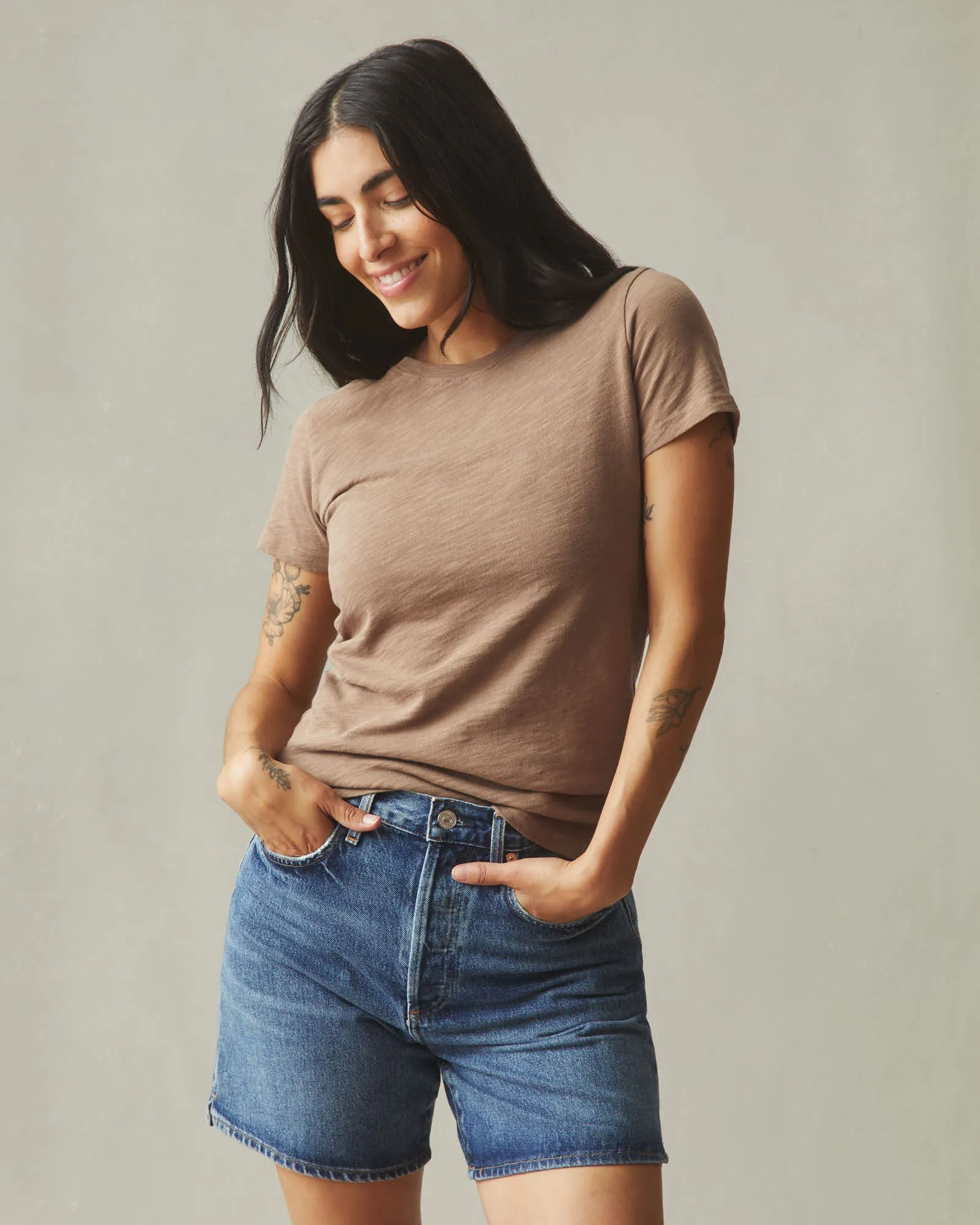 Women's Premium Slub Crew Tee - Pine Bark sold by American Giant product image thumbnail 2