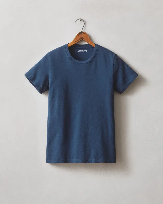 Women's Premium Slub Crew Tee - Marine Navy sold by American Giant