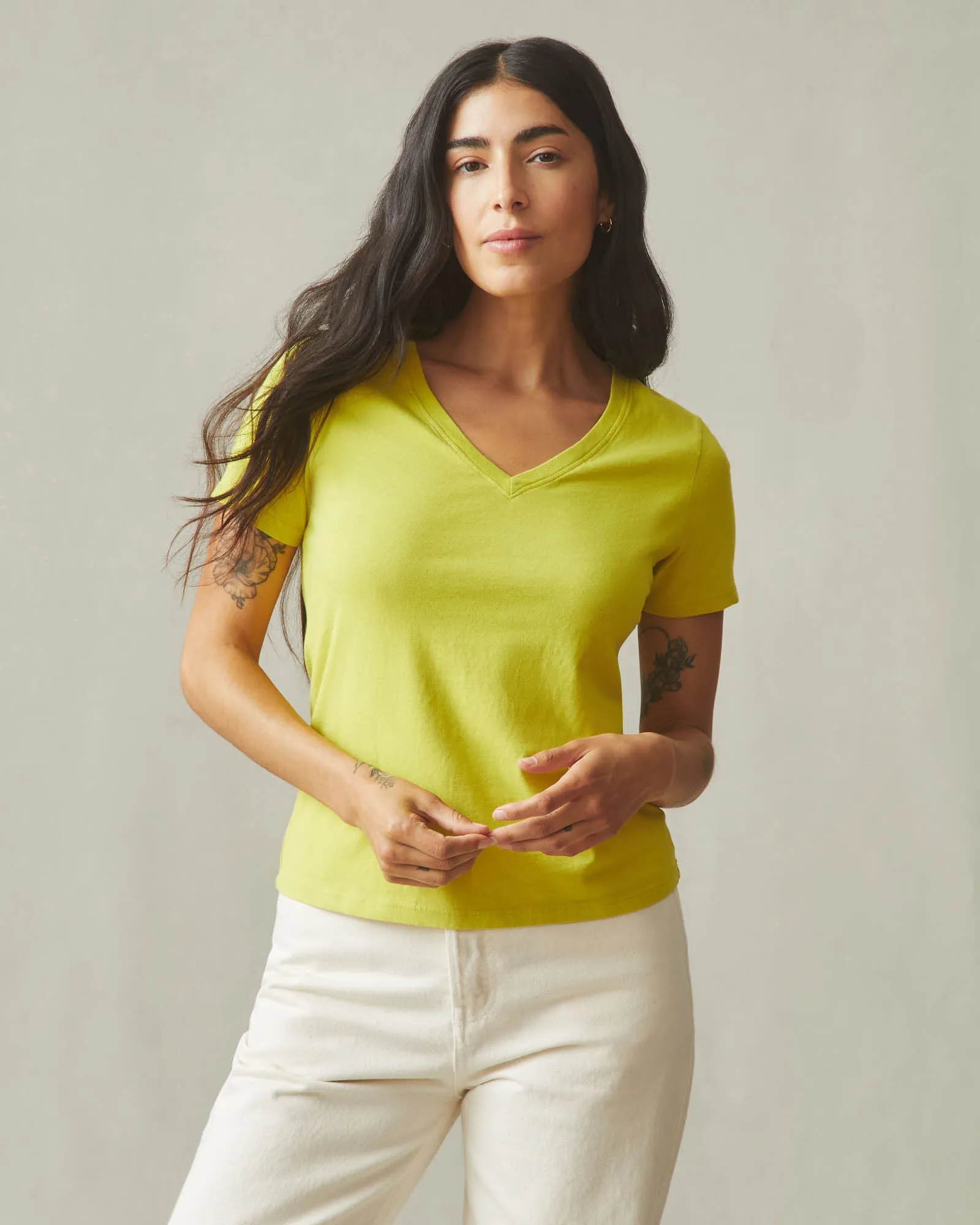 Women's Classic Cotton V-Neck Tee - Snake Eye sold by American Giant product image thumbnail 2