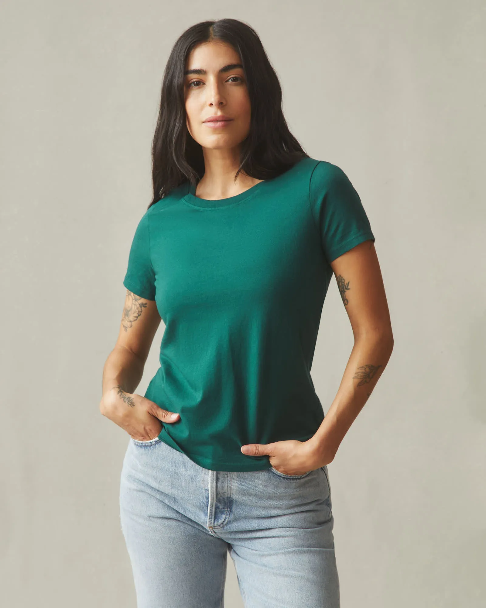Women's Classic Cotton Crew Tee - June Bug sold by American Giant product image thumbnail 2
