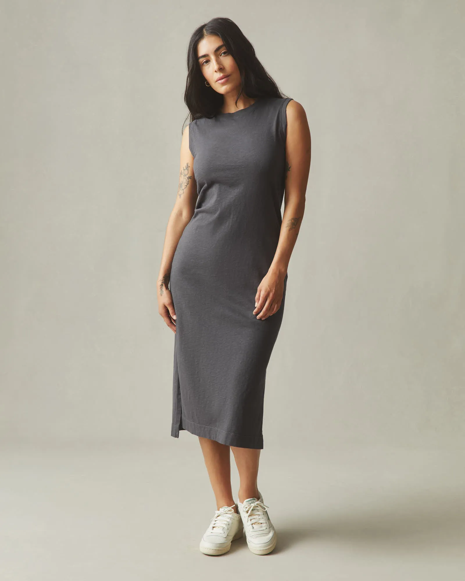 Women's Premium Slub Tank Dress - Dark Charcoal sold by American Giant product image thumbnail 2