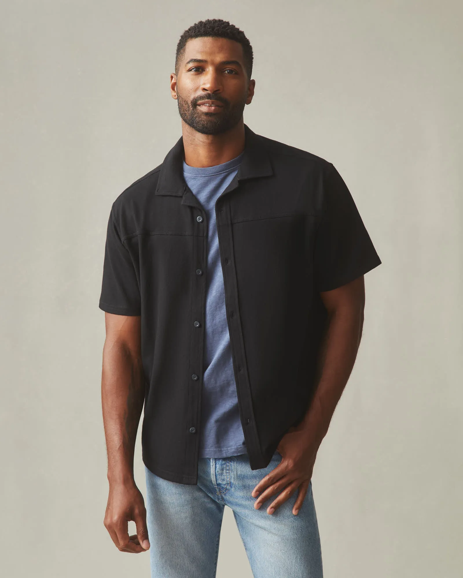 Men's Horizon Shirt - Black sold by American Giant product image thumbnail 4