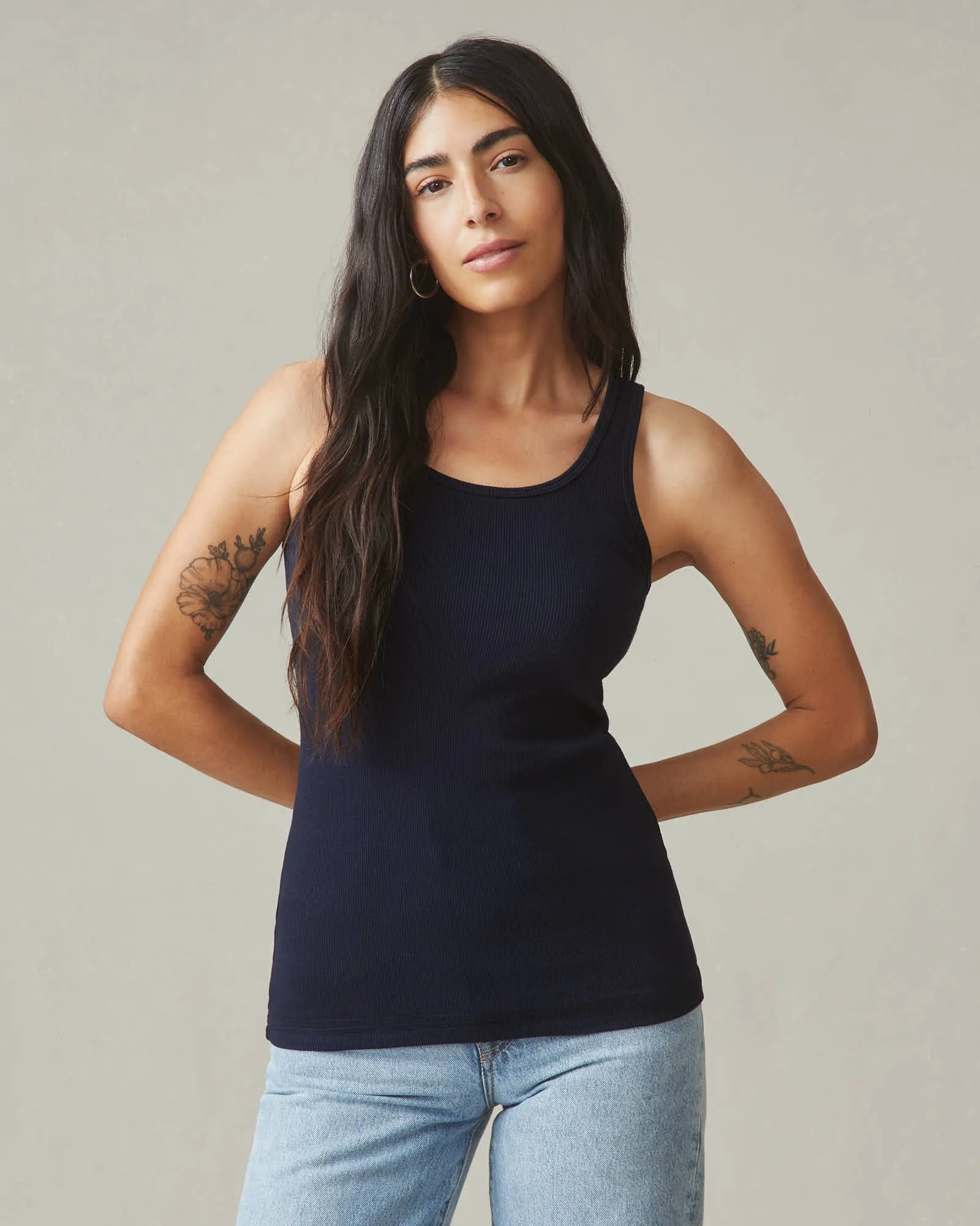 Women's Original Rib Tank - Dress Navy sold by American Giant product image thumbnail 2
