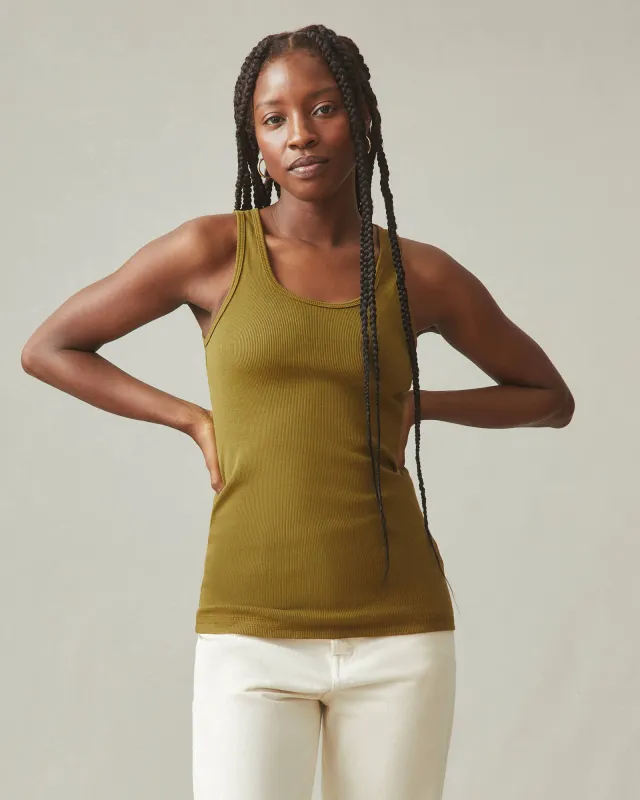 Women's Original Rib Tank - Fir Green sold by American Giant