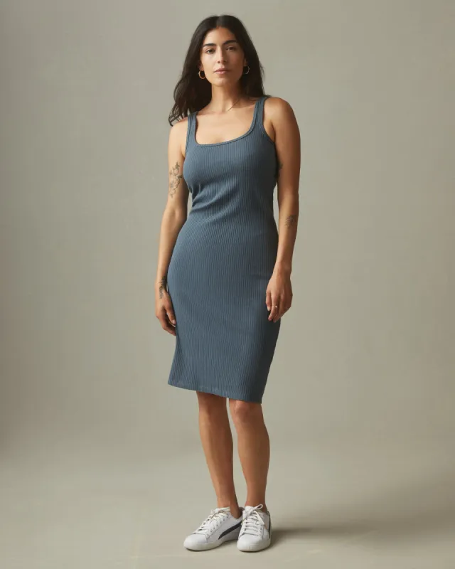 Women's Heavy Rib Dress - Vintage Indigo sold by American Giant