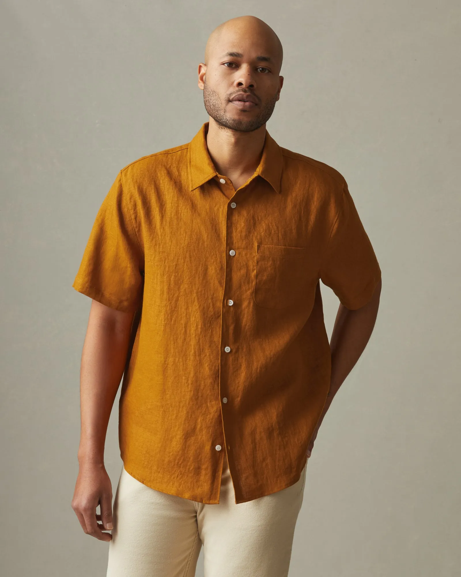 Men's Linen Shirt - Cathay Spice sold by American Giant
