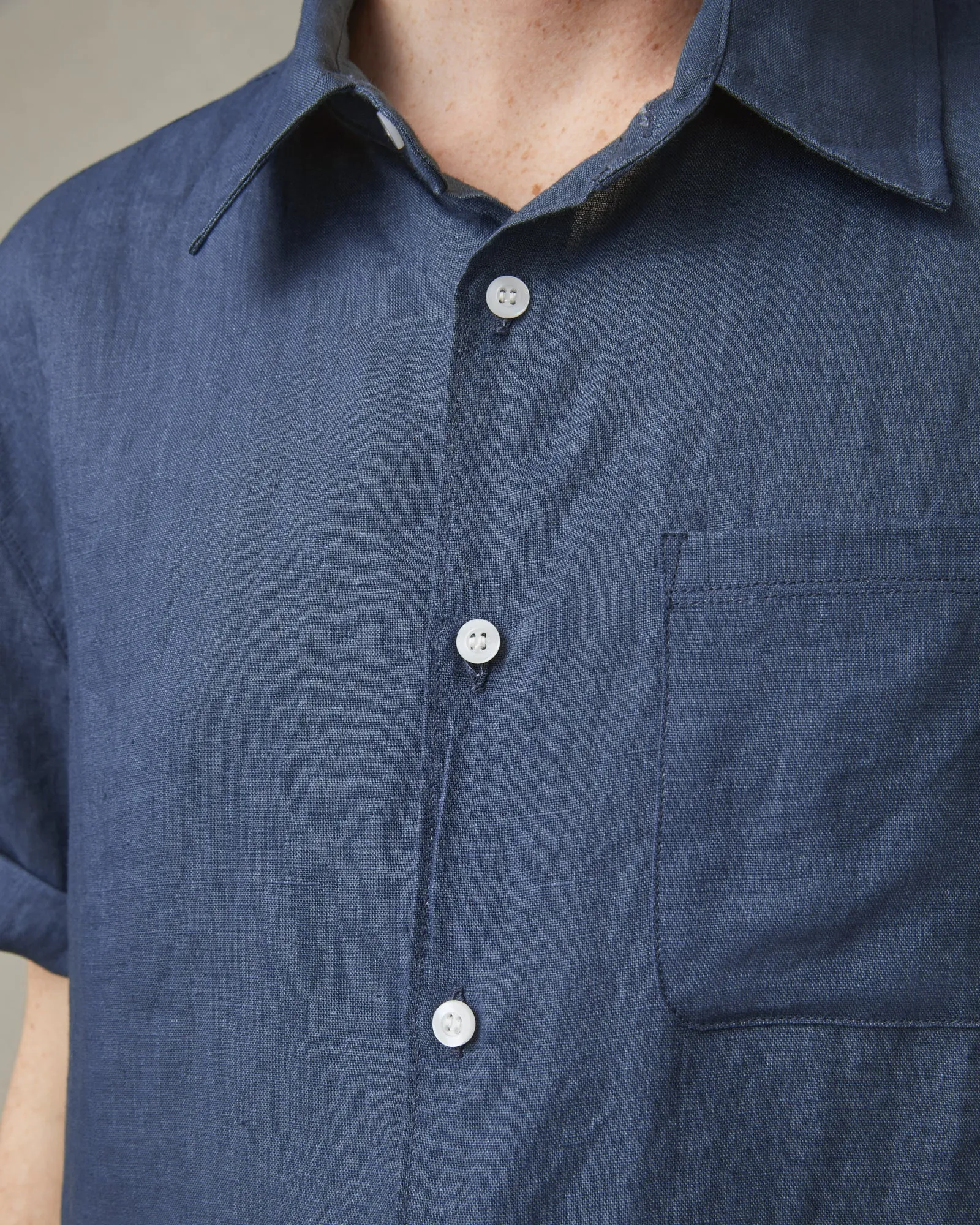 Men's Linen Shirt - Nautical Blue sold by American Giant product image thumbnail 4