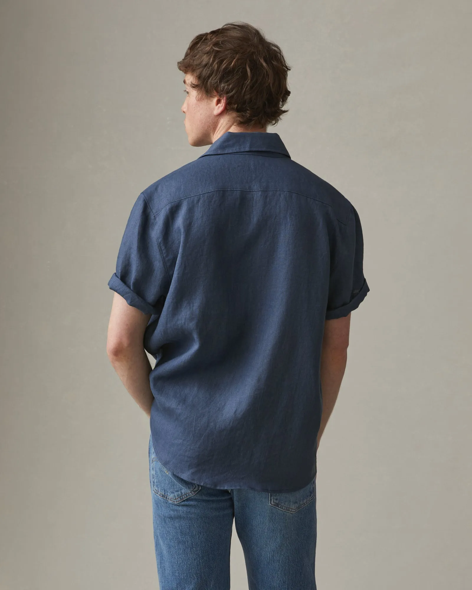 Men's Linen Shirt - Nautical Blue sold by American Giant product image thumbnail 3