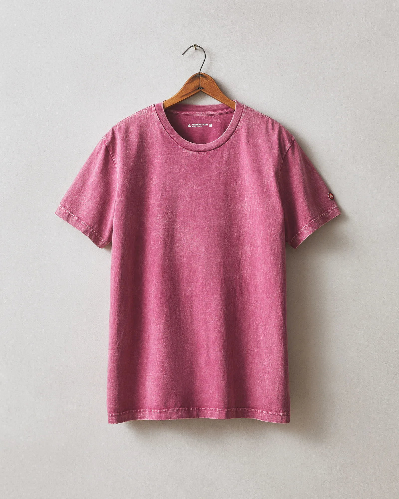 Men's Vintage Crew Tee - Mineral Wash Raspberry sold by American Giant