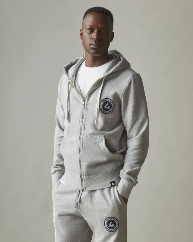 Men's Midweight Full Zip - Giant Varsity - Athletic Heather sold by American Giant