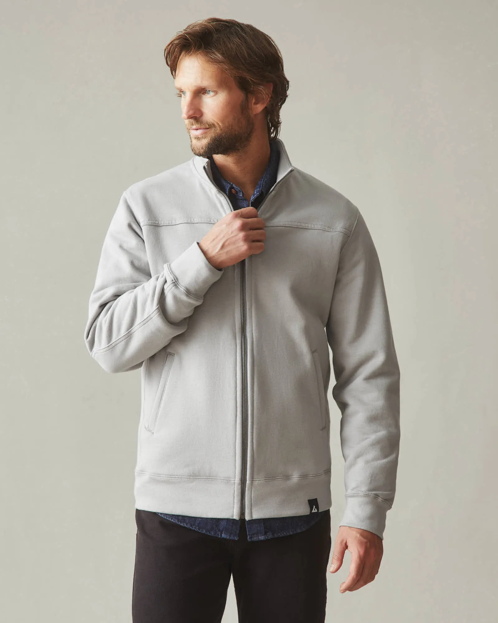 Men's Moto Full Zip - Ghost Grey sold by American Giant product image thumbnail 2