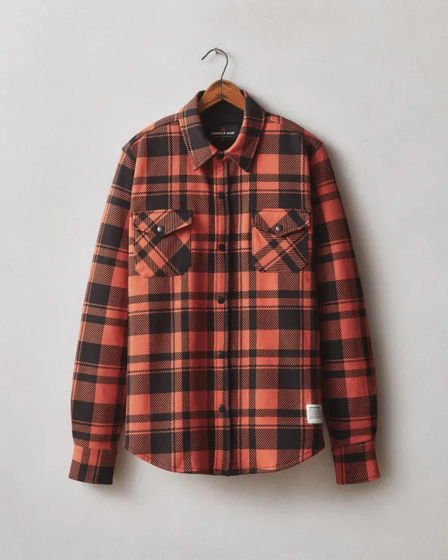 Unisex Redwood Fleece Overshirt - Habanero Plaid sold by American Giant